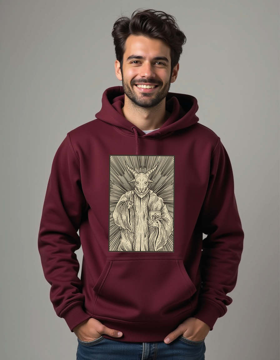 Thumbnail: Divine Ascendant Figure Sacred Line Unisex Graphic Printed Hoodies