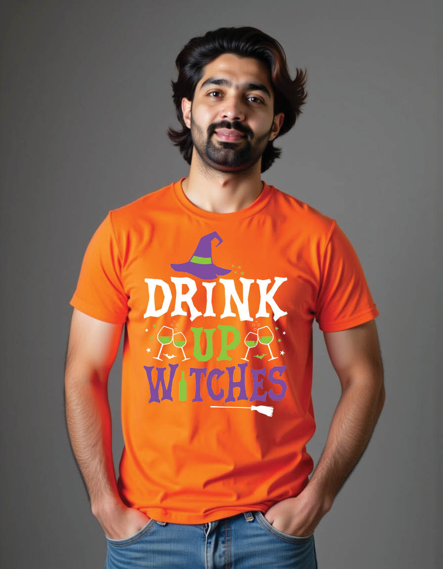 Thumbnail: drink up witches halloween mens printed graphic t shirt