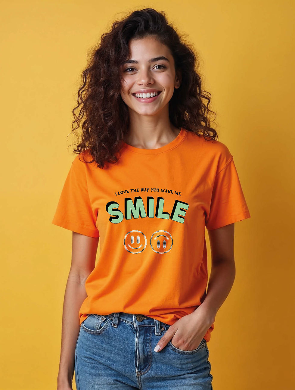 Thumbnail: i love the way you make me smile Stylish Women’s printed graphic T-Shirt