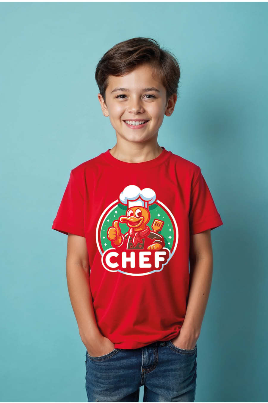 Thumbnail: chef Colorful Kids Graphic Tee – Drawing Print Design for Boys & Girls | Premium