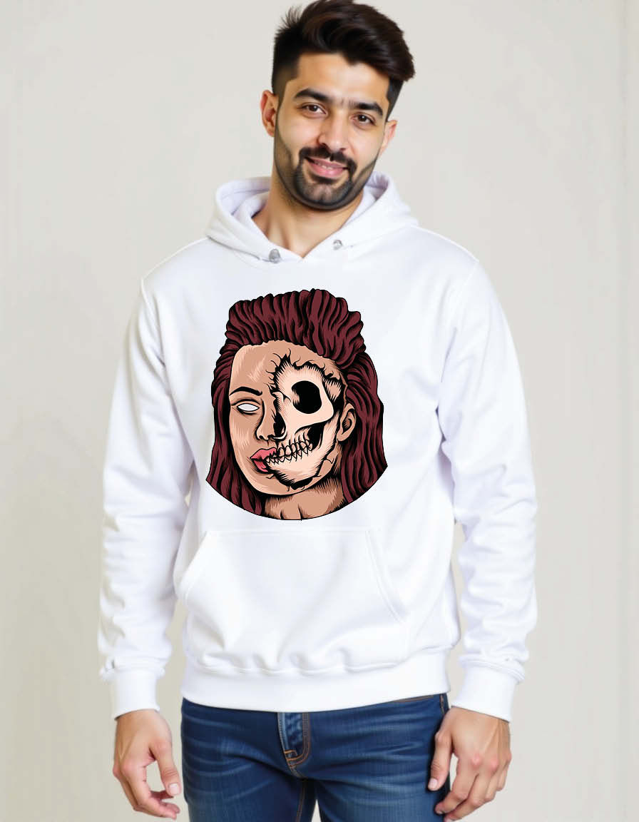 Thumbnail: Mortal Reflection Zombie Face Urban Unisex Printed Graphic Hoodies