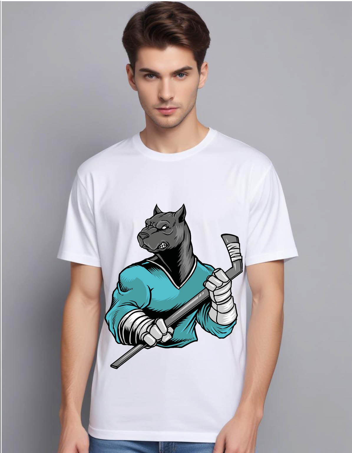 bulldog hockey mens printed graphic t shirt