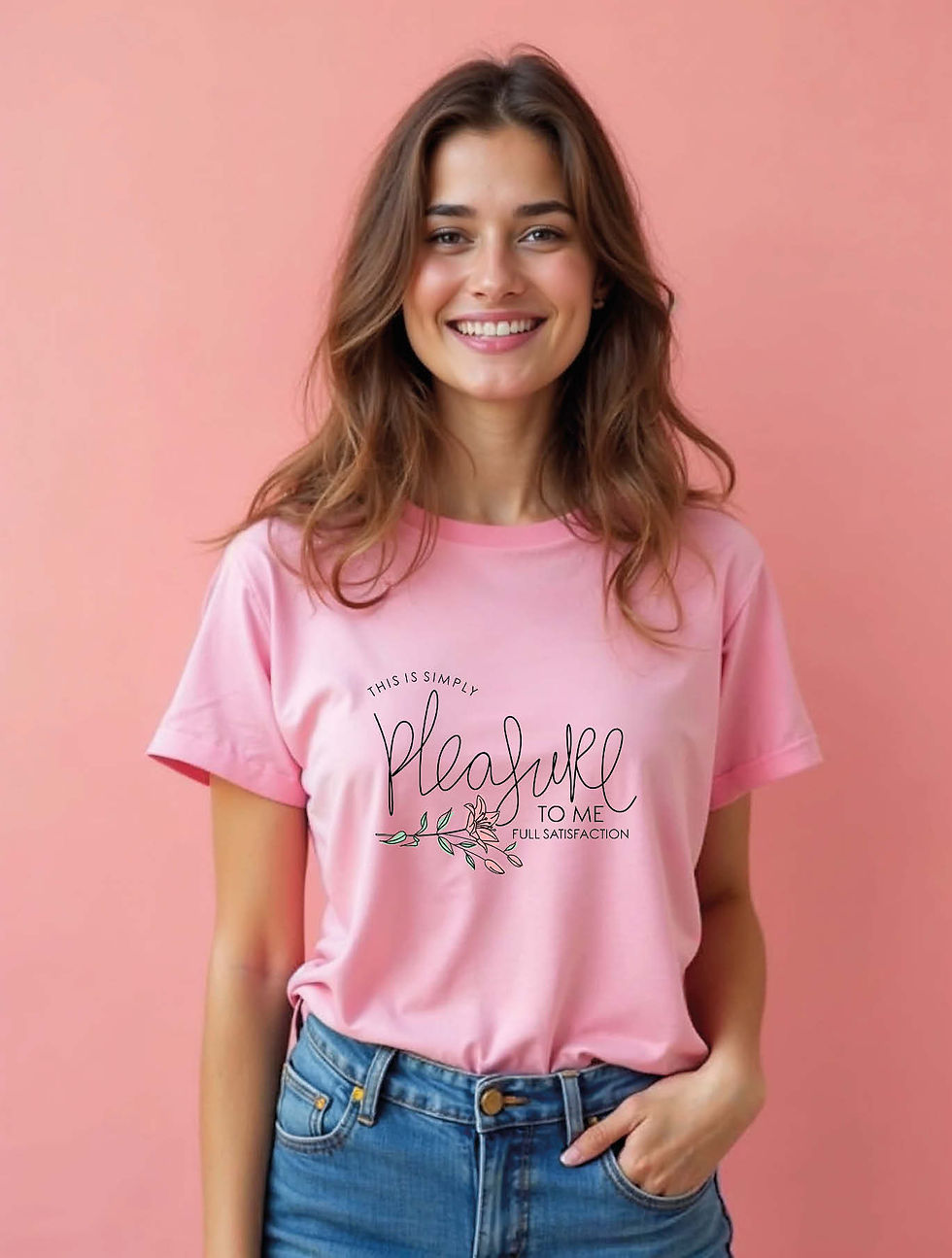 Thumbnail: this is simply pleasure to me full satisfaction Modern Women’s Printed T-Shirt