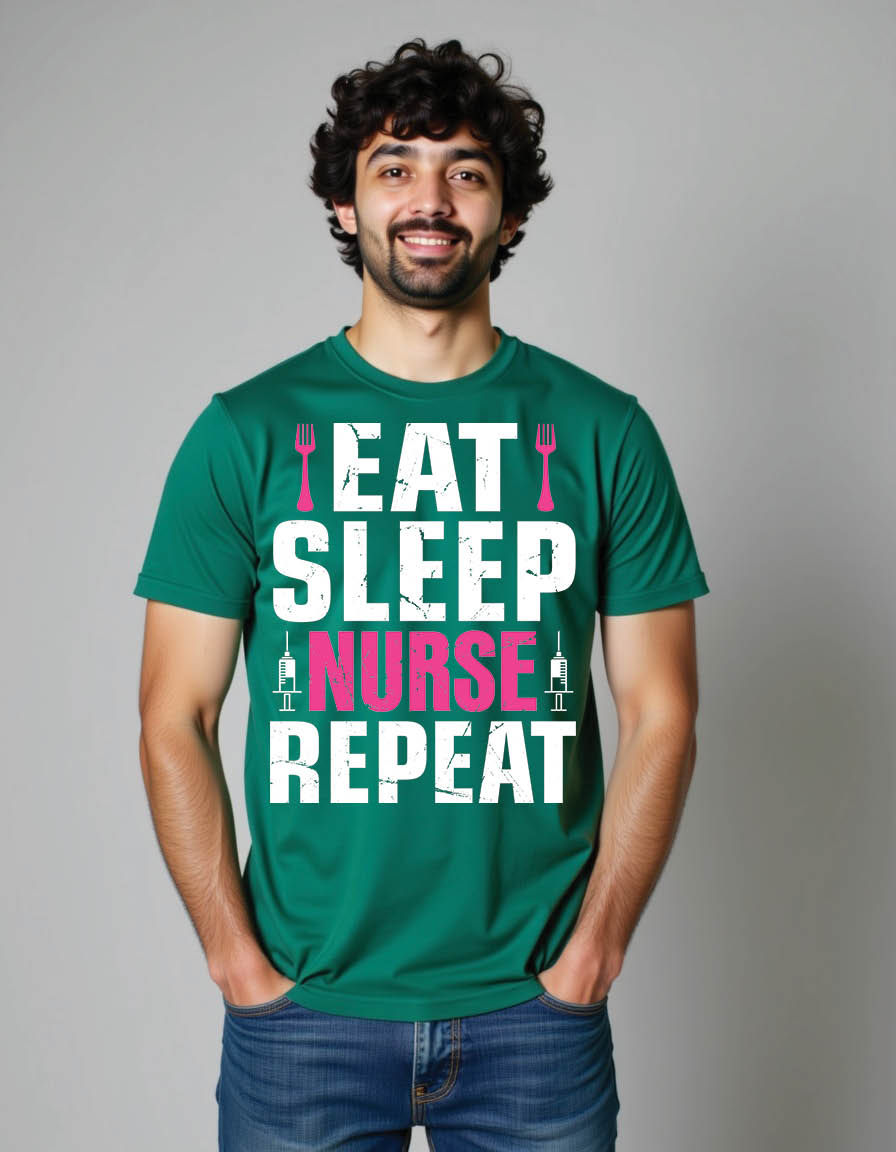 eat sleep nurse repeat nurse mens printed graphic t shirt