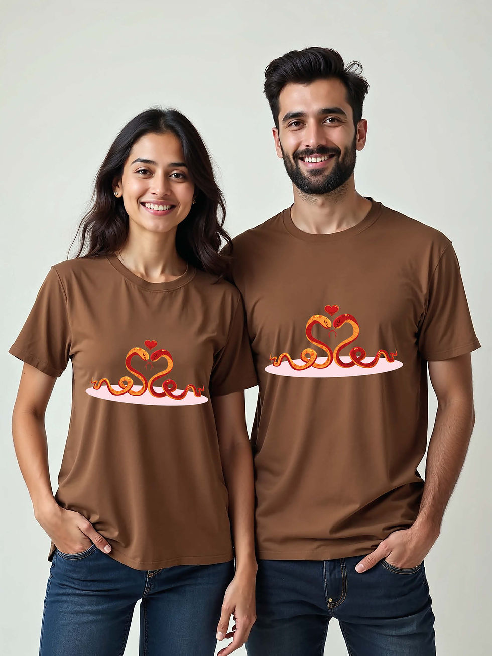 Thumbnail: Cute Cartoon Couple Matching Tee Lovers Edition – Fast Delivery