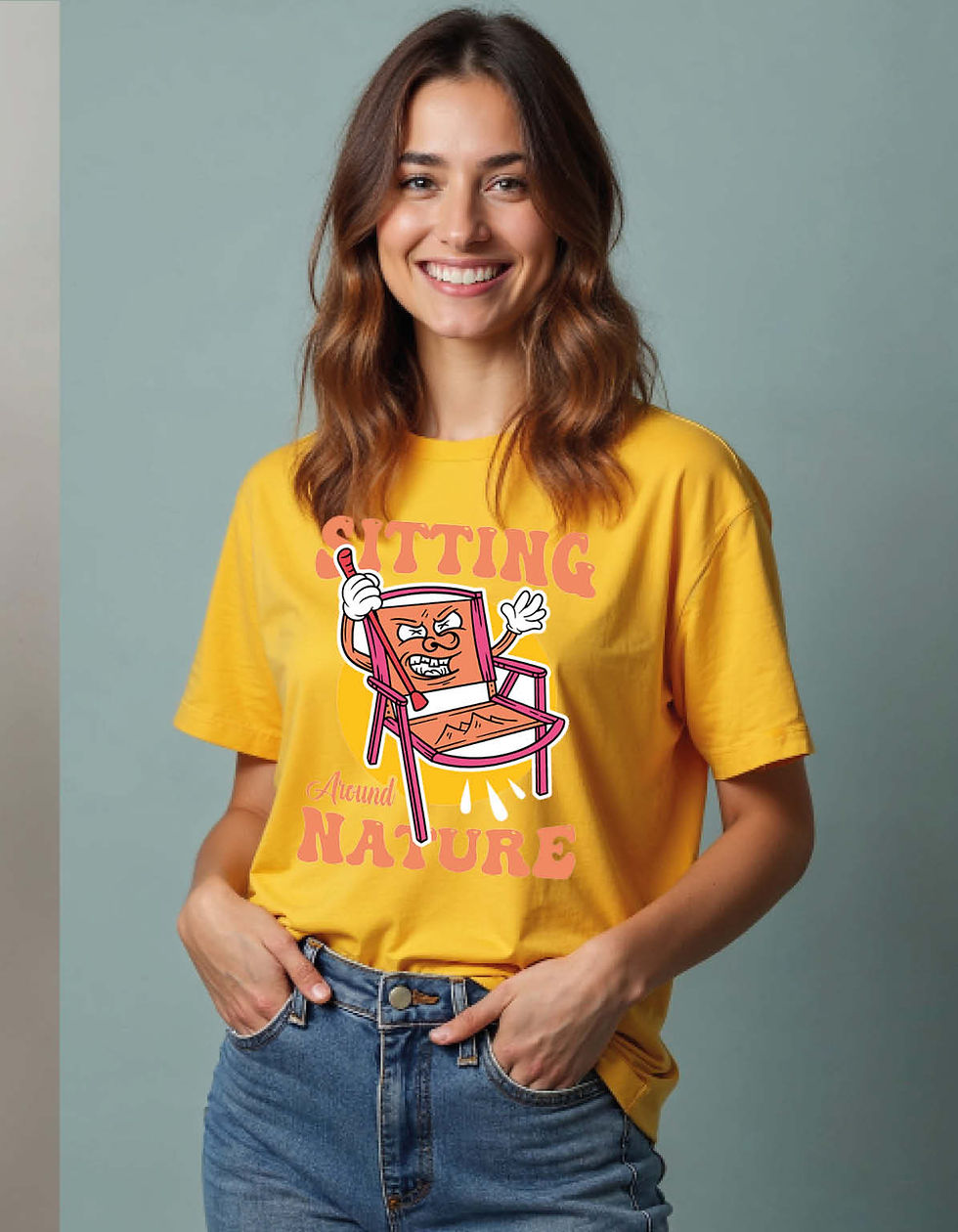 Thumbnail: Sitting Under THe Nature Unisex Printed T-Shirt for All
