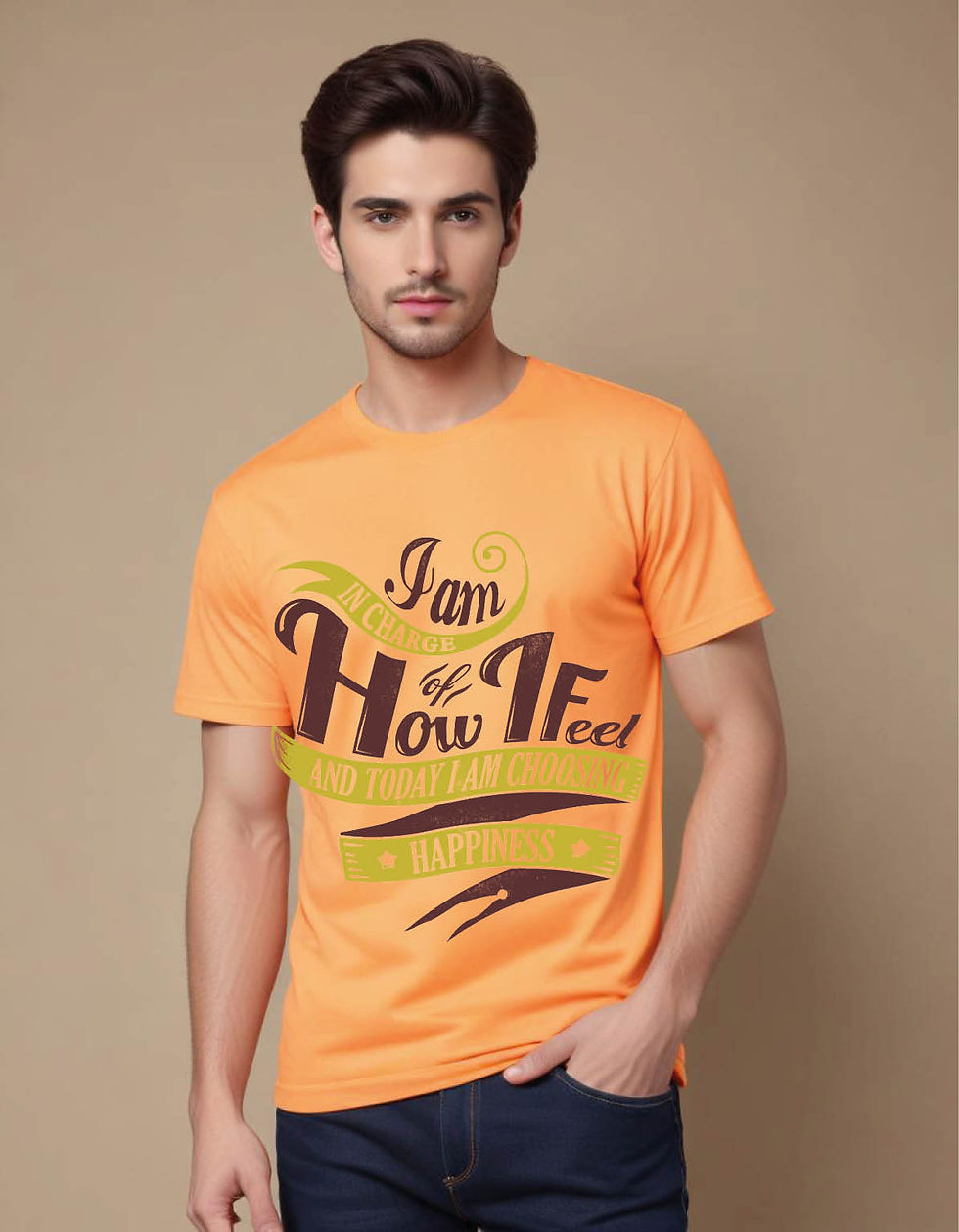 Thumbnail: i am charge how i feel today i choose happiness mens printed graphic t shirt