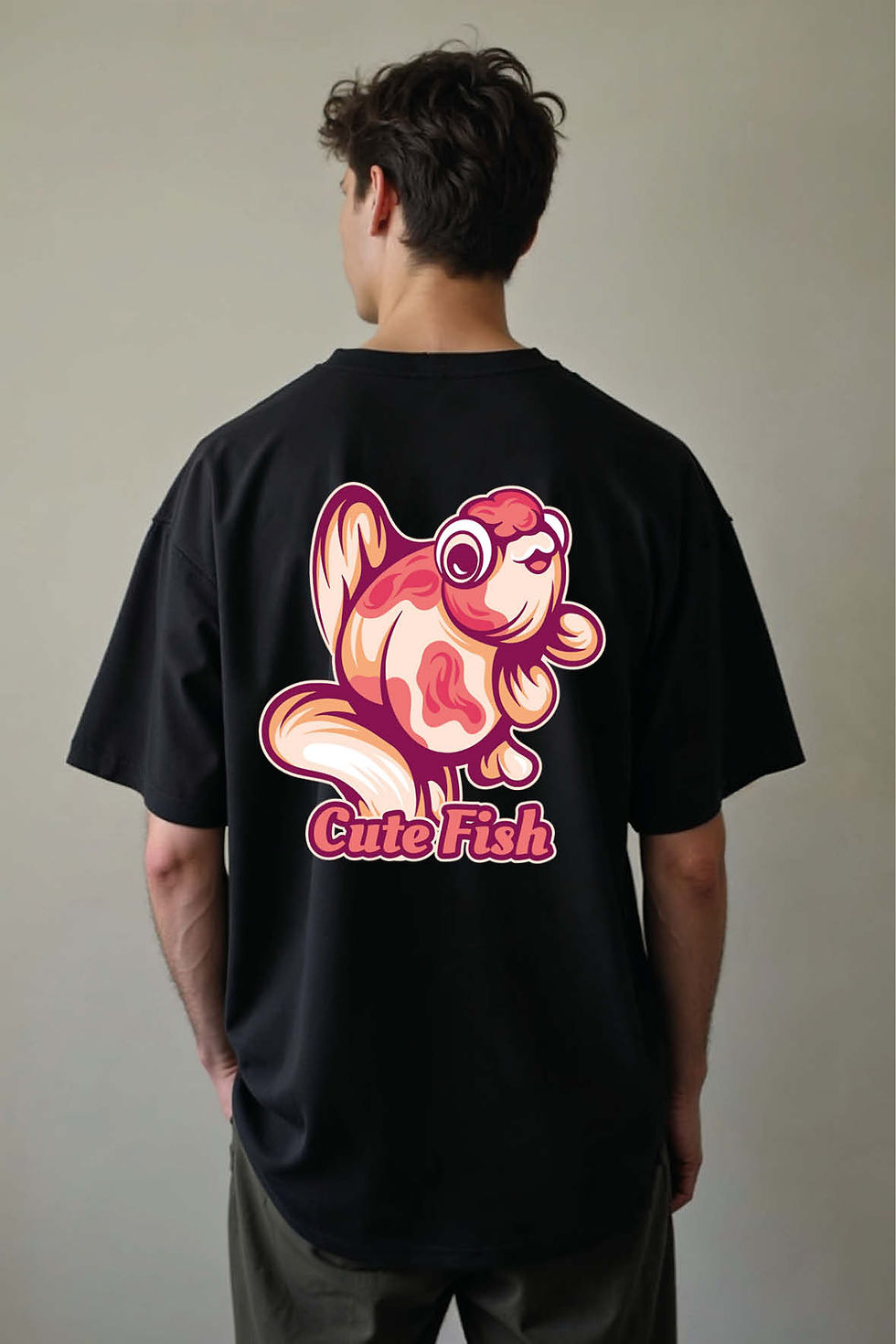 cute fish Premium Unisex Drop Shoulder Oversized T-Shirt For Men & Women