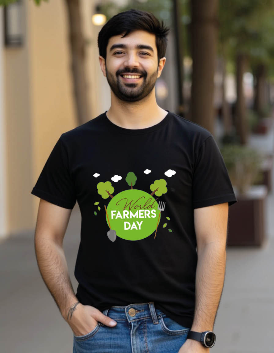 Thumbnail: World farmers day Unisex printed graphic t shirt