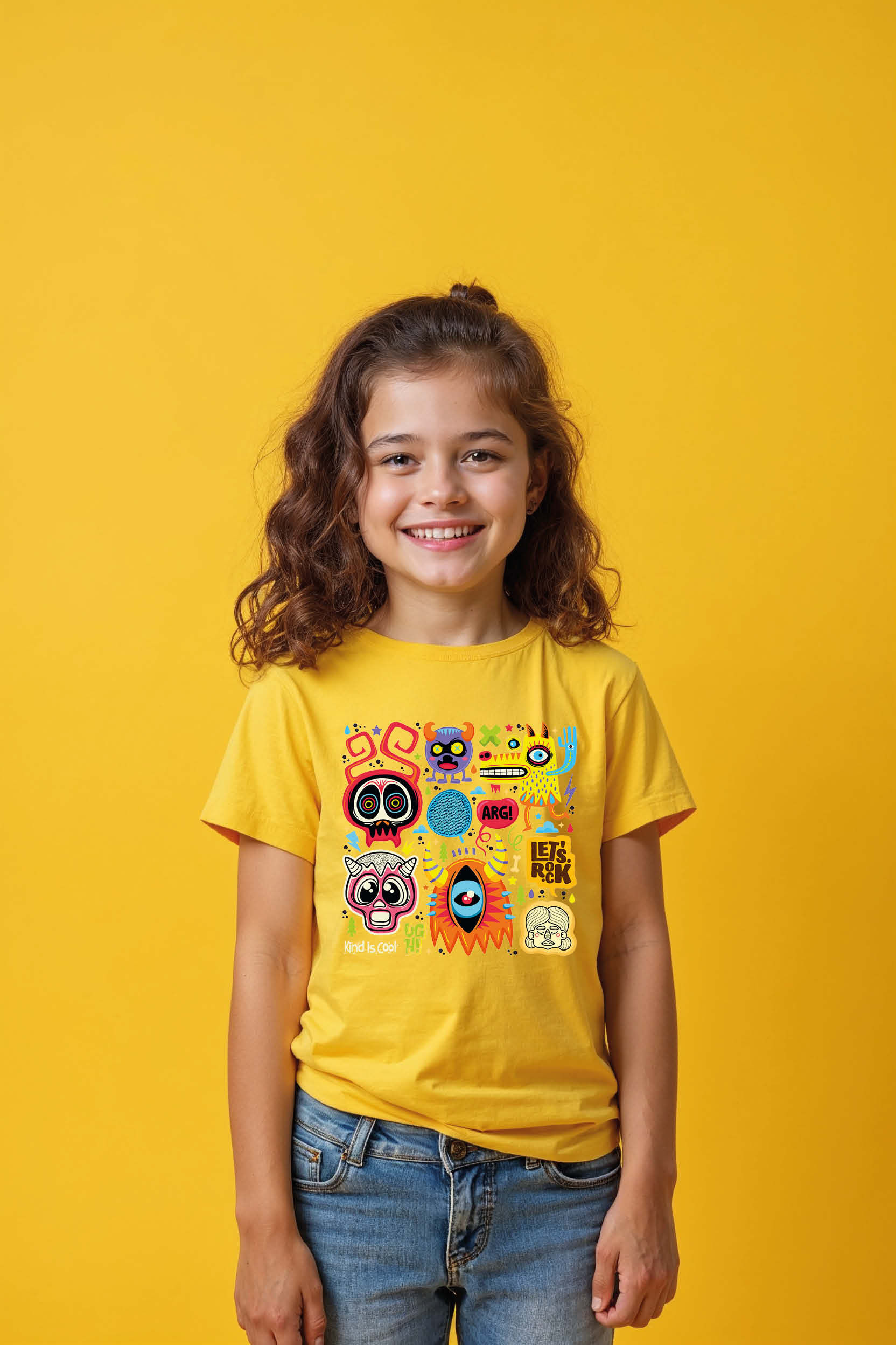 Cool Monster Squad Graphic Kids T-Shirt – Bright Fun Cartoon Print