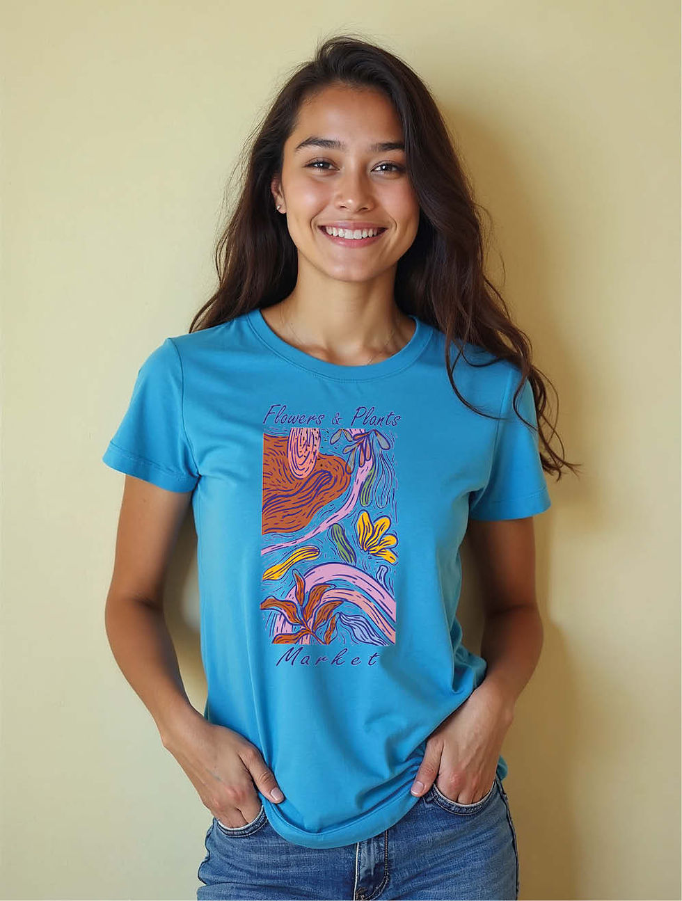 Thumbnail: flowers and plants market  Chic Women’s Printed Graphic Streetwear T-Shirt