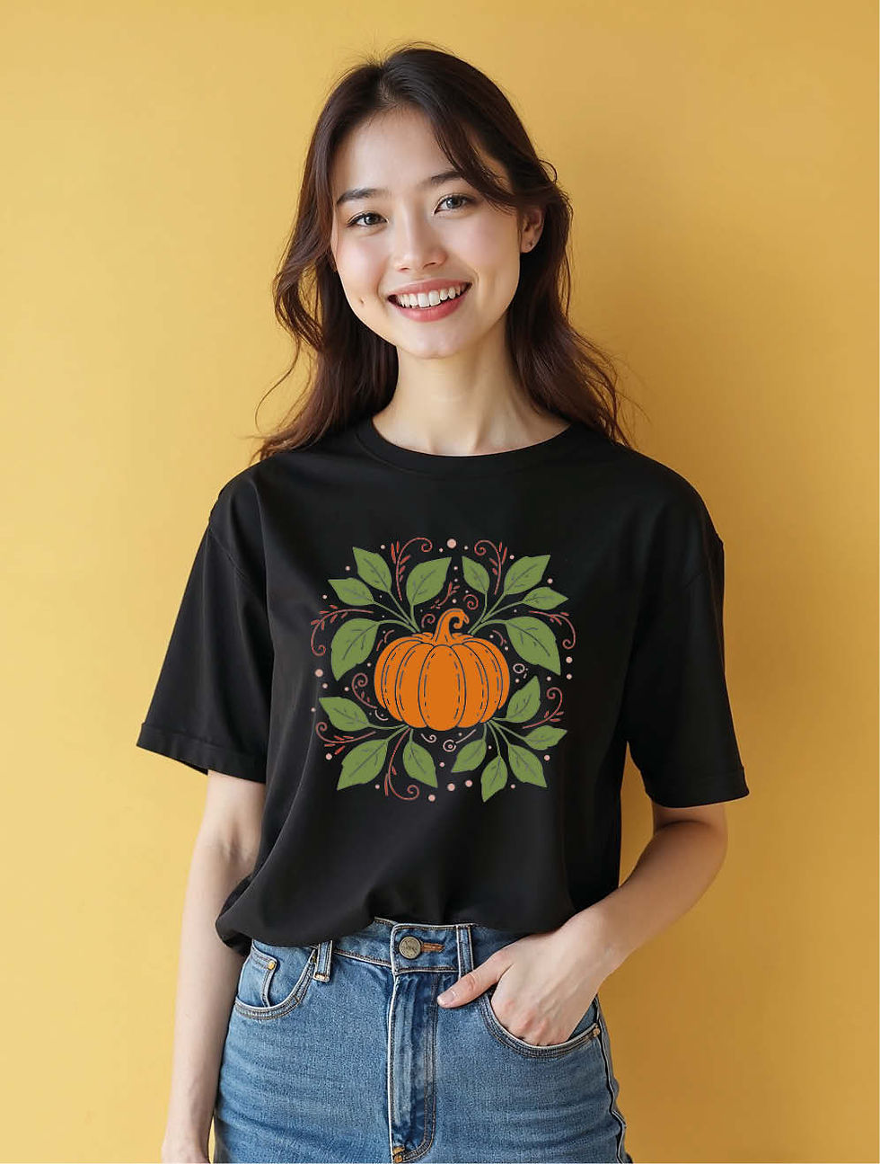 Thumbnail: Pumpkin Casual Women’s Graphic printed T-Shirt – Discount Offer