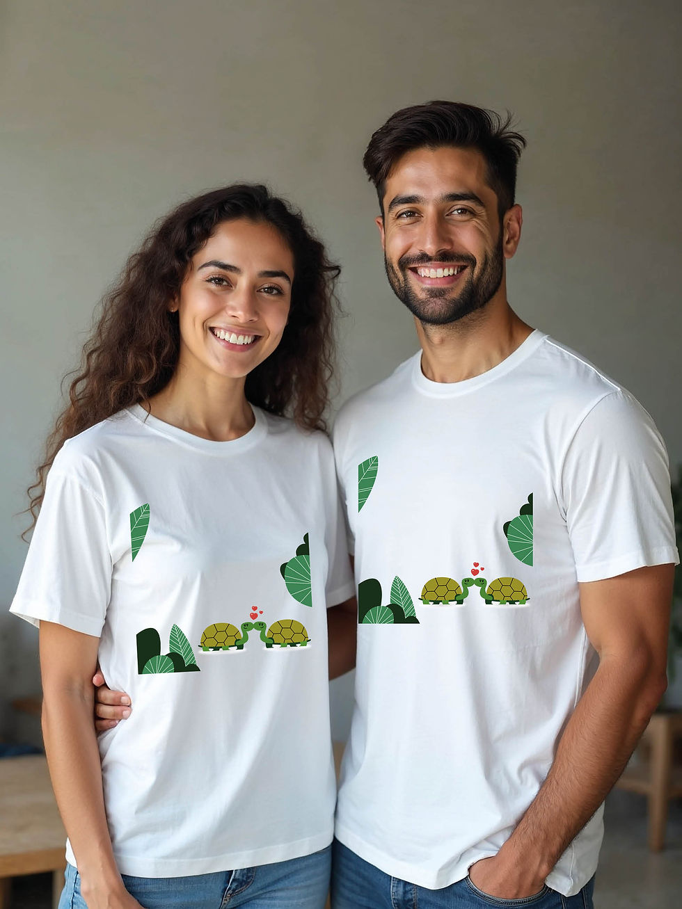 Thumbnail: Romantic Cartoon Couple Matching Tee Lovers Edition – Fast Delivery