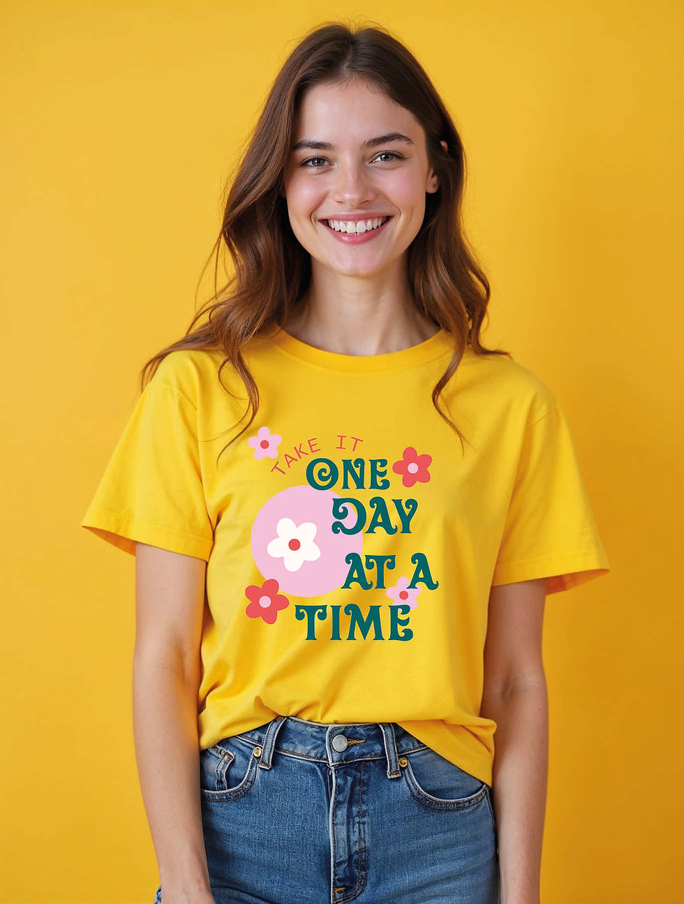 Thumbnail: take it one day at a time Classic Women’s Printed Graphic T-Shirt – Best Price