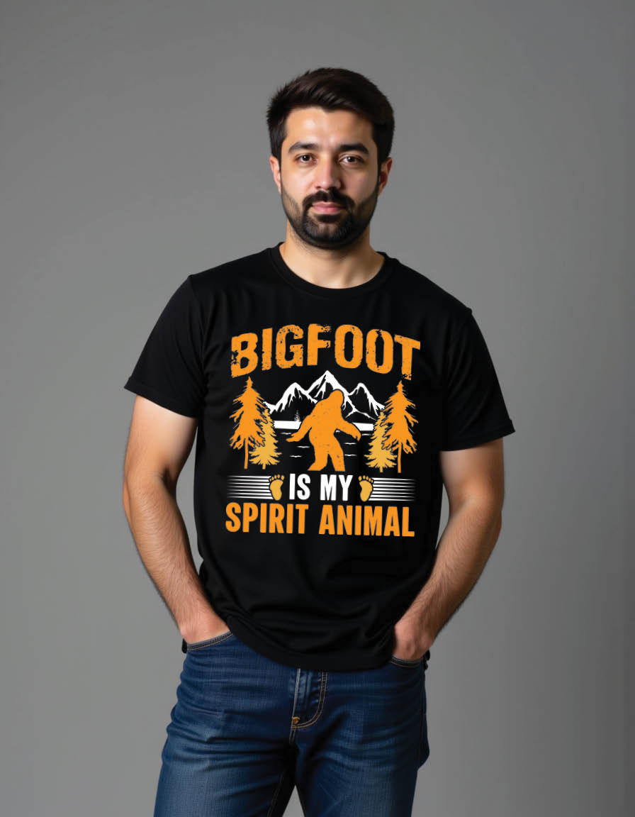 bigfoot is my spirit animal bigfoot mens printed graphic shirt