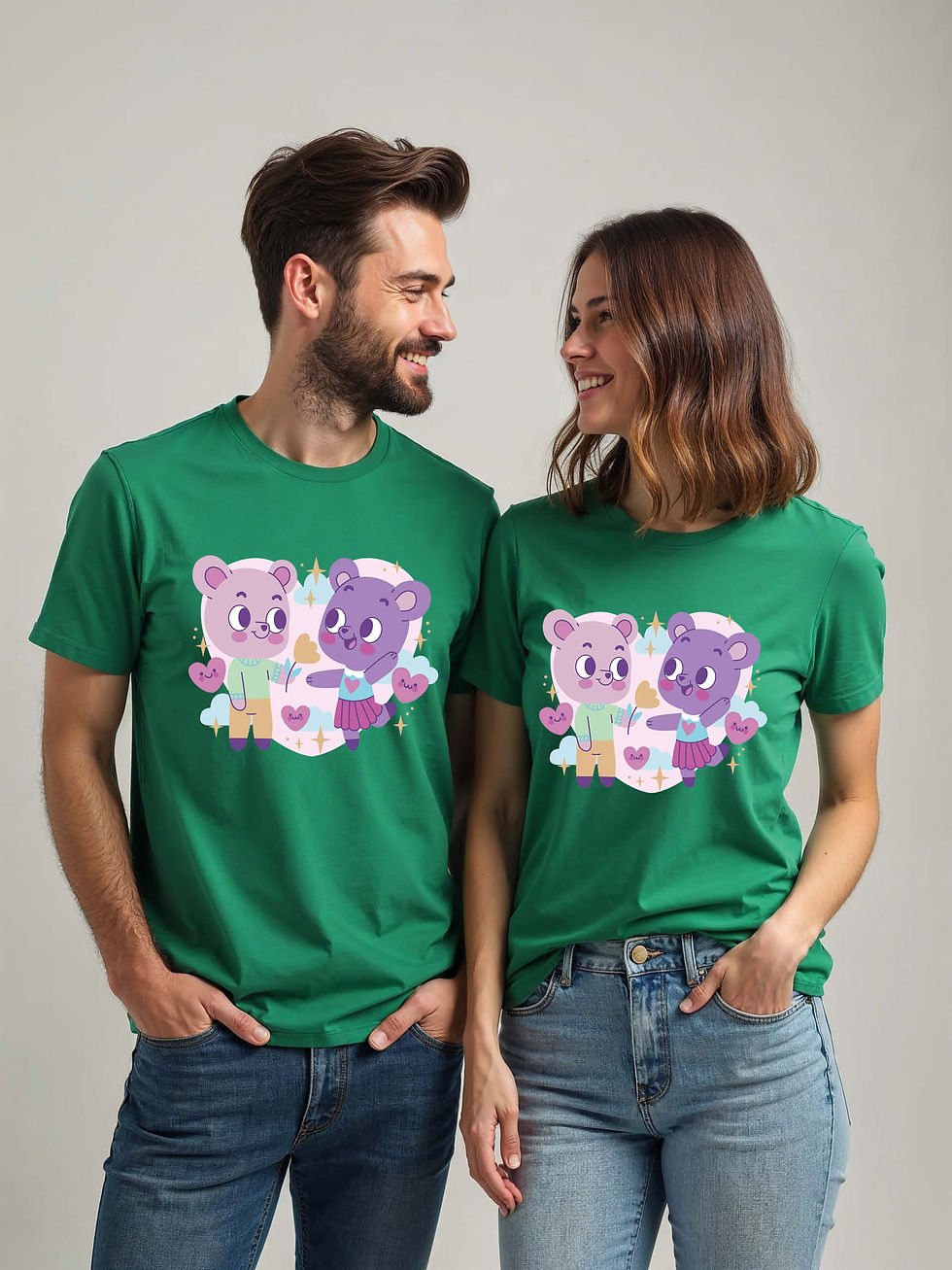 Thumbnail: Stylish Cartoon Couple Matching Tee Lovers Edition – Best Price