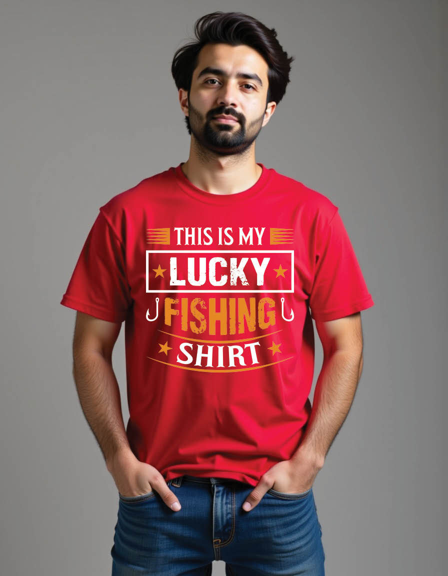 Thumbnail: this is my lucky fishing shirt fishing mens printed graphic t shirt
