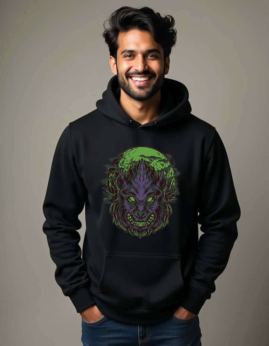 Thumbnail: Dark Tribal Forest Skull Vintage Unisex Printed Graphic Hoodies For Men & Women