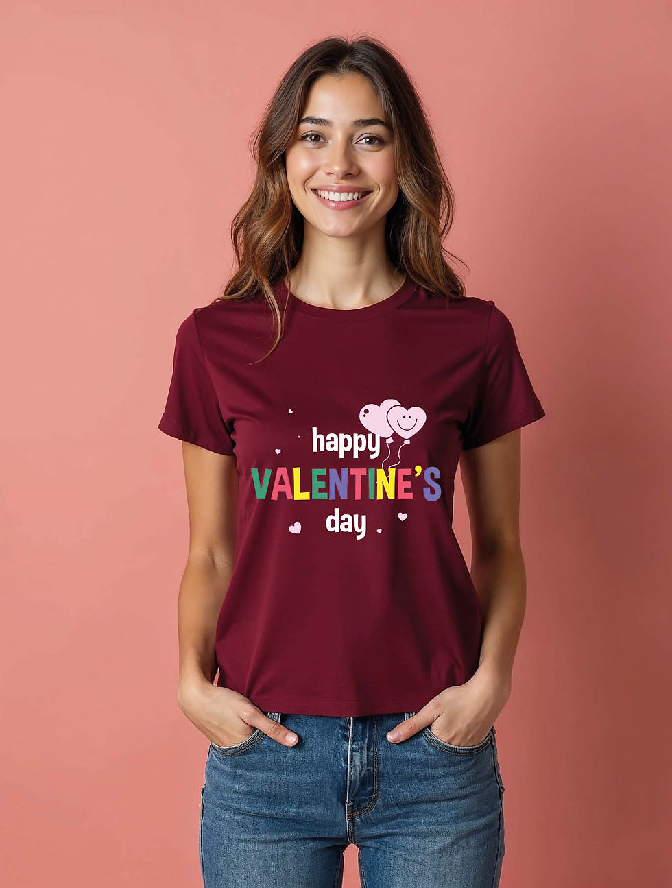 Thumbnail: happy valentine's day Stylish Women’s Printed graphic T-Shirt buy now