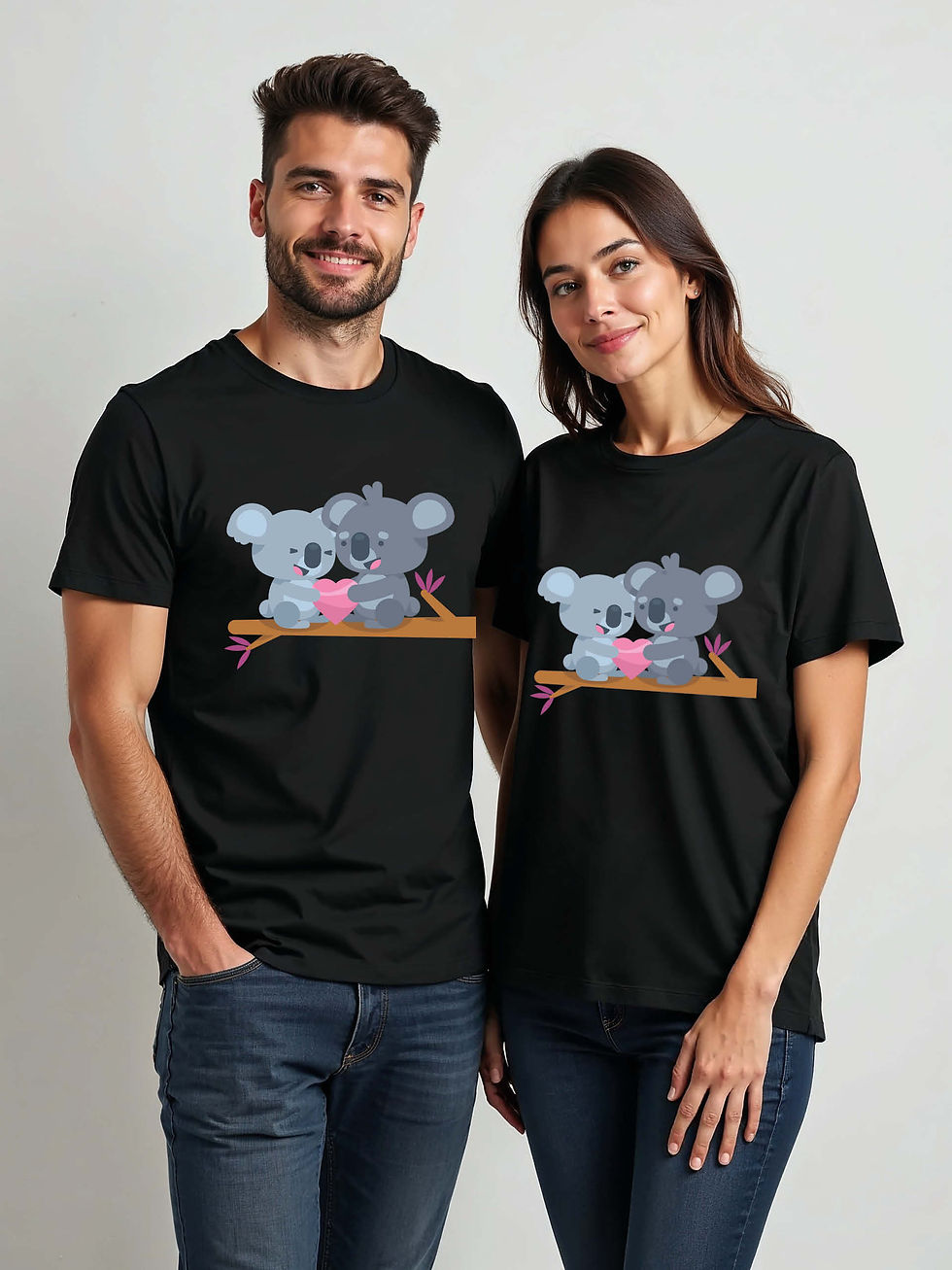 Thumbnail: Romantic Cartoon Couple Matching Tee Lovers Edition – Sale