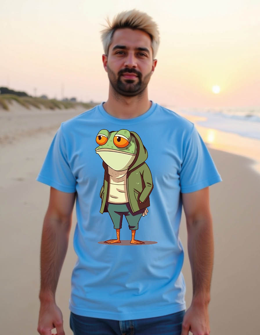 Thumbnail: cartoon frog mens printed graphic t shirt
