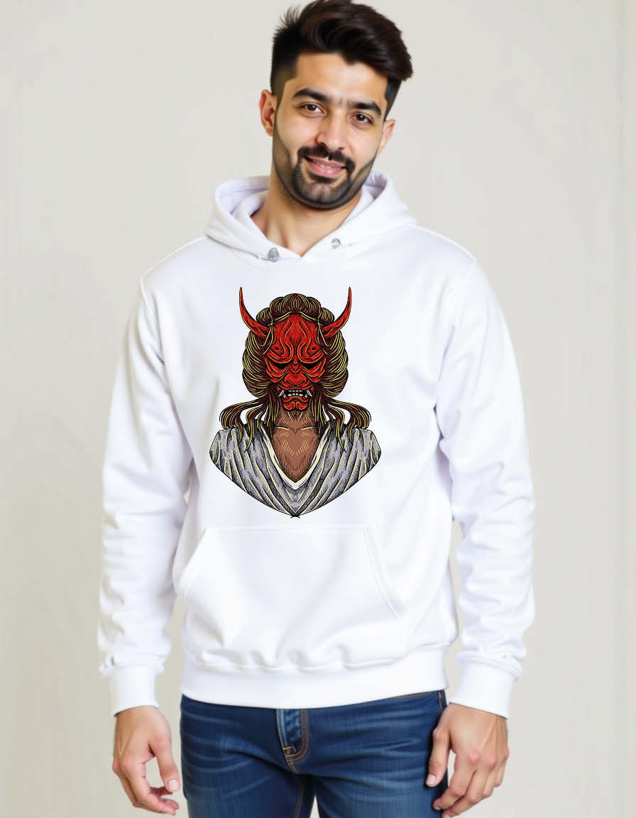 Thumbnail: Demonic Mask Portrait Classic Unisex Printed Graphic Hoodies For Men & Women