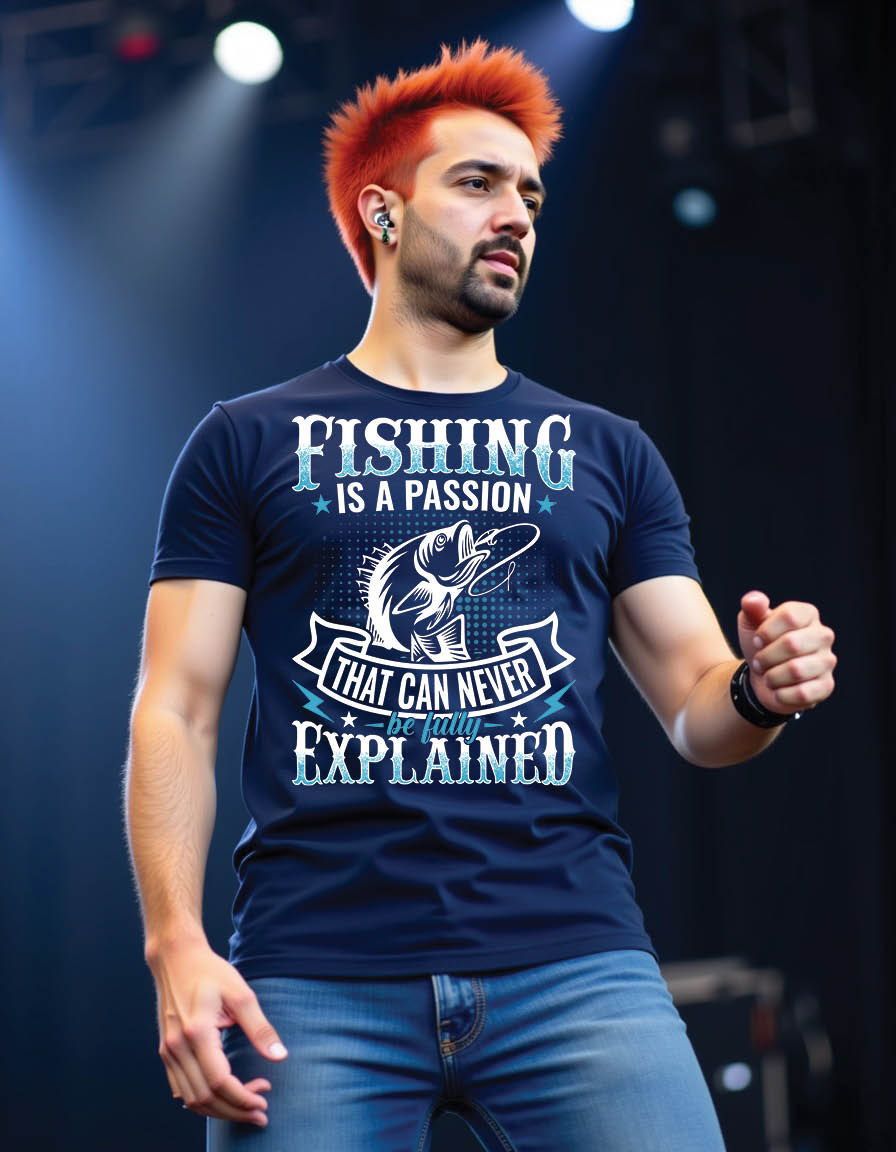 fishing is passion that can never be fully explaine mens printed graphic t shirt