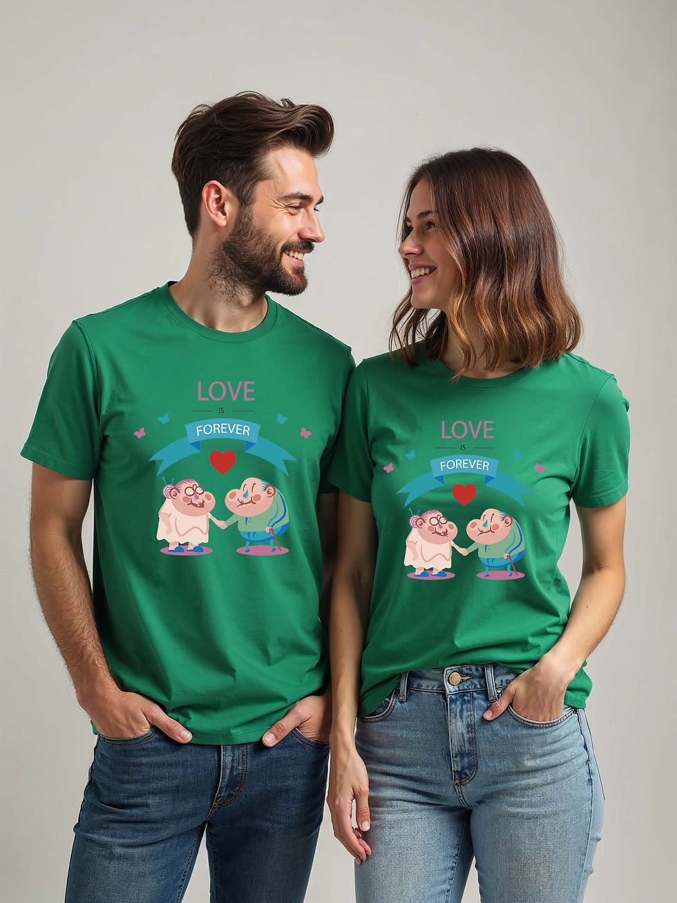 Forever Love Cartoon Couple Matching Tee Lovers Edition – Limited Stock