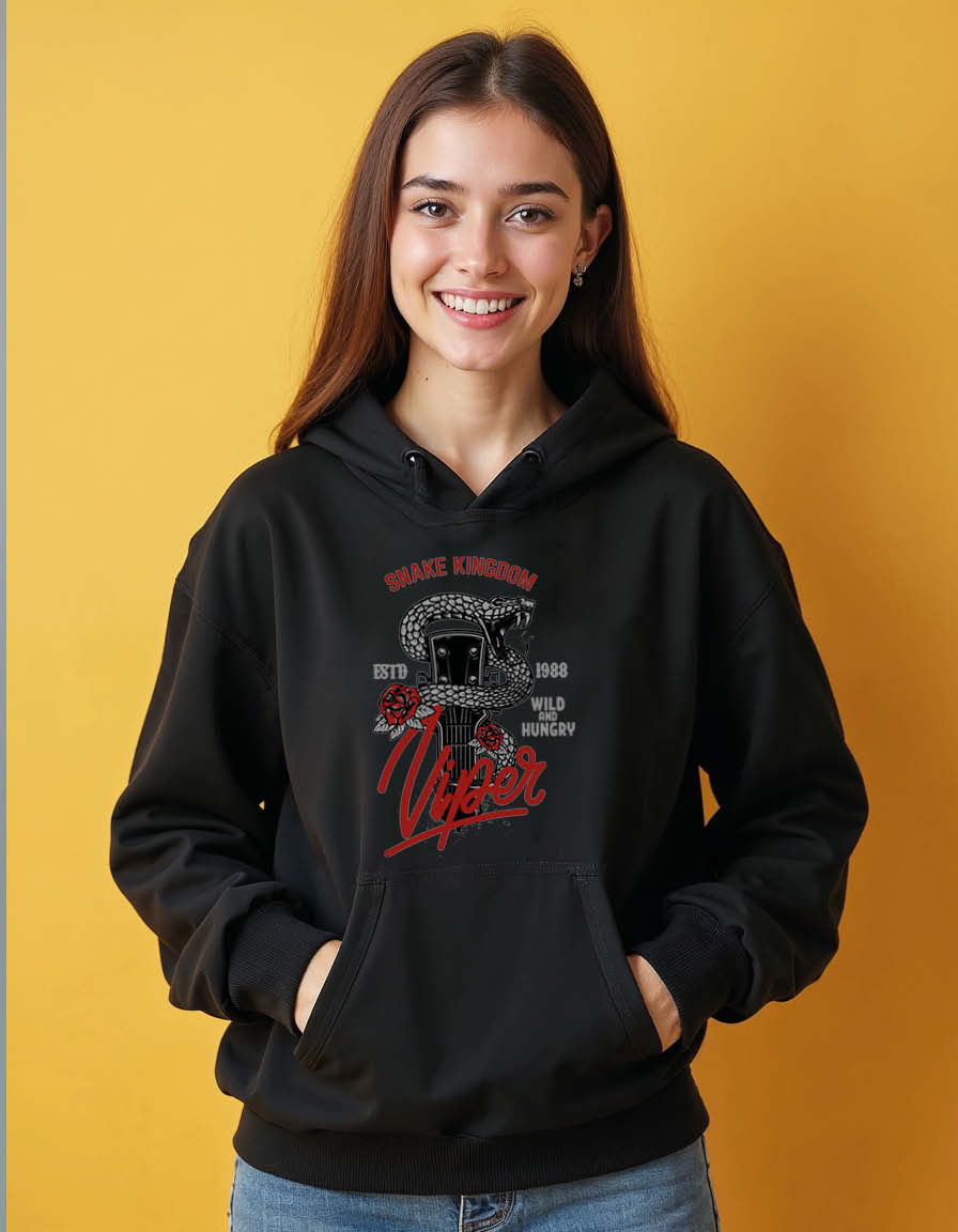 Thumbnail: snake kingdom viper wild and hungry Premium Unisex Printed Graphic Hoodies