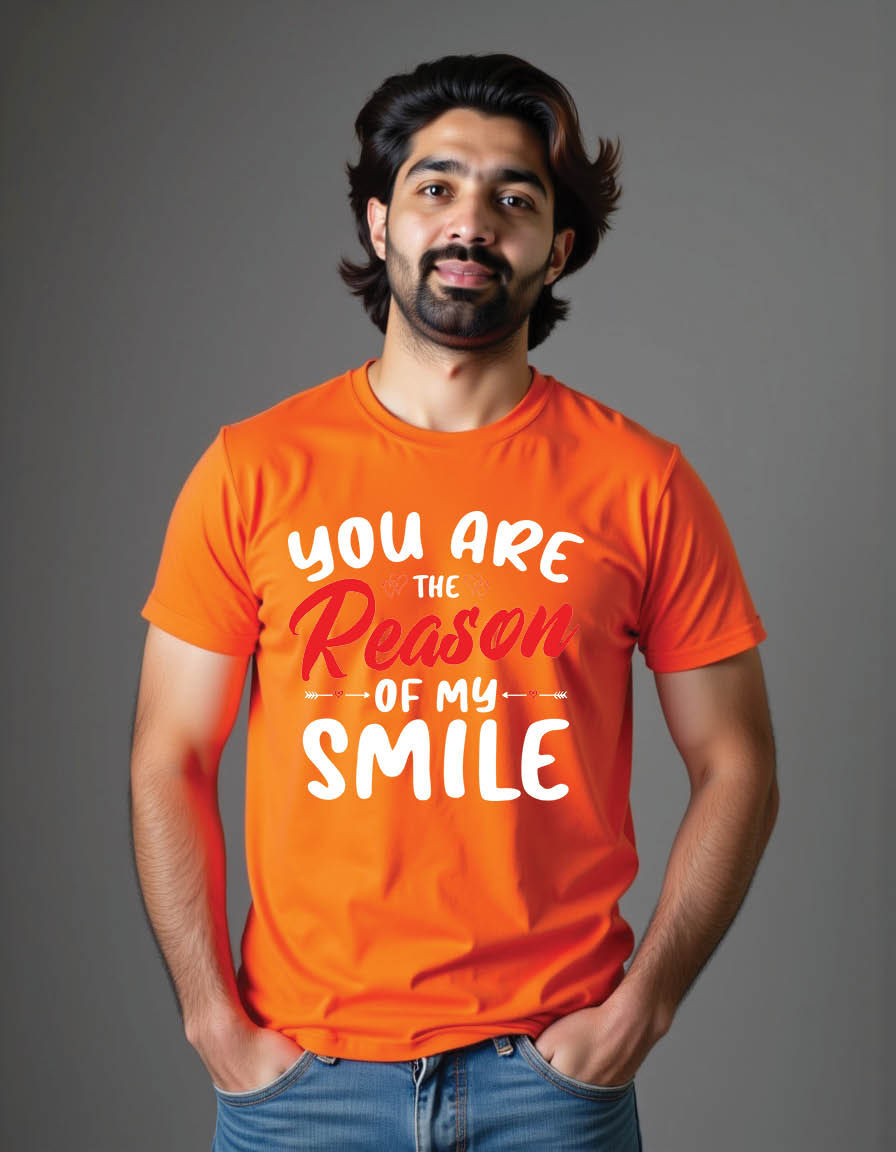 Thumbnail: you are reason my smile valentines day typography mens printed graphic t shirt