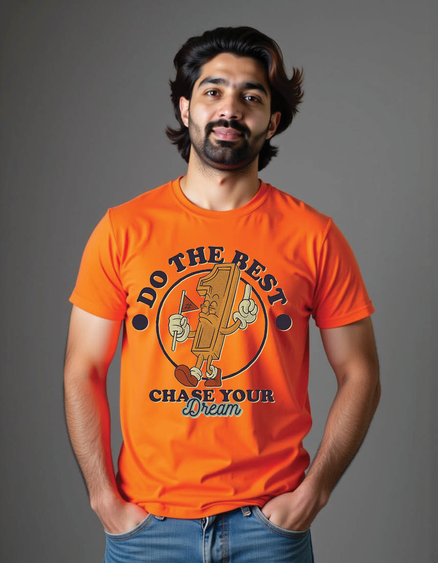 Thumbnail: cartoon emblem of walking number one with retro mens printed graphic t shirts