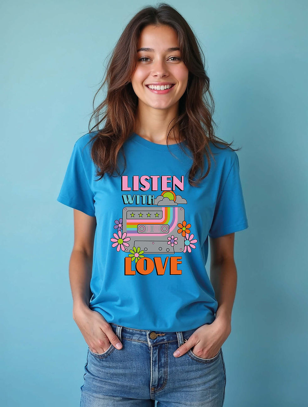 Thumbnail: Listen with love Classic Women’s Printed T-Shirt – Premium Quality