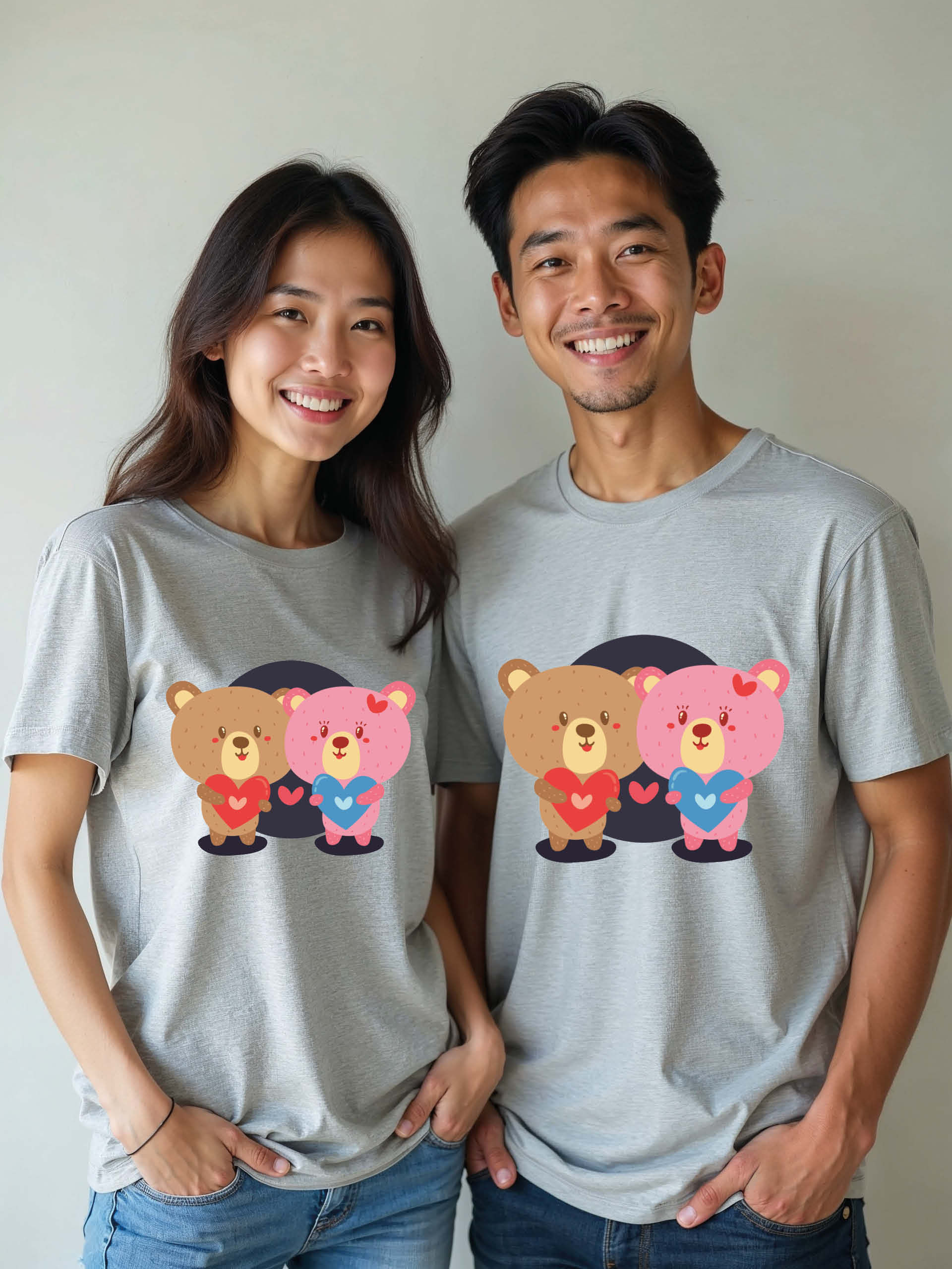 Cute Animal Couple Matching Tee Lovers Edition – Sale