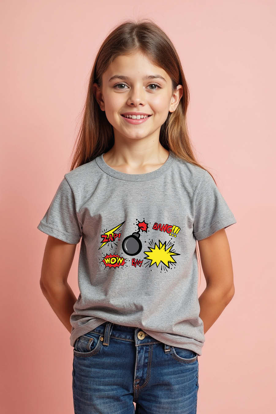 Thumbnail: Classic Comic Book Sound Effects and Bomb Graphic T-ShirtPlayful Cool