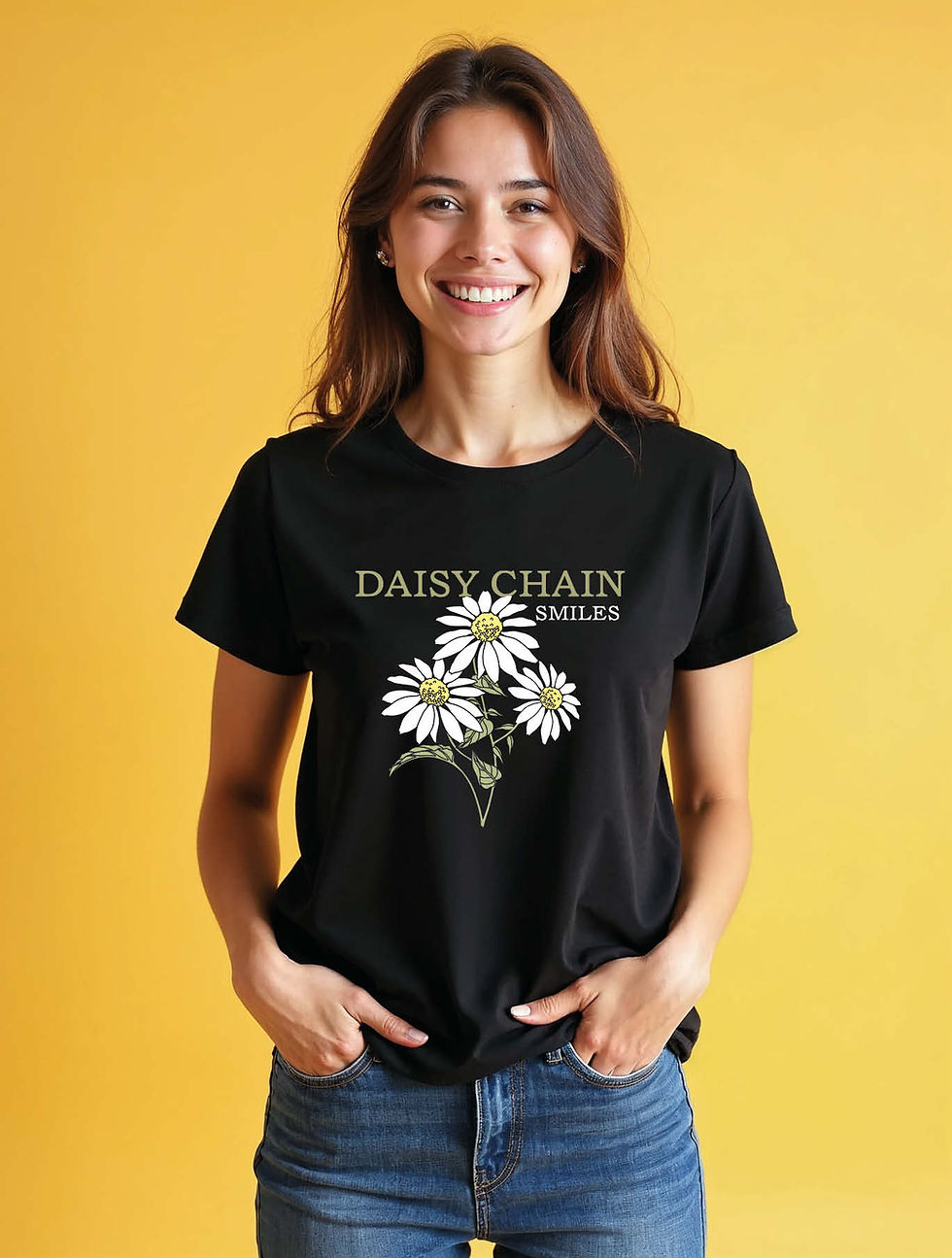 Thumbnail: daisy chain smiles Trendy Women’s printed graphic T-Shirt best price