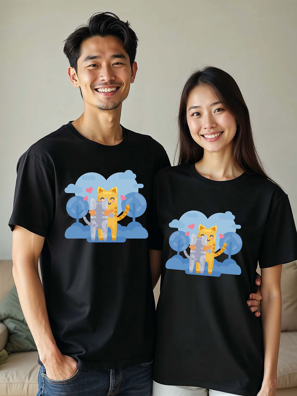 Trendy Animal Couple T-Shirt Lovers Edition – Premium Quality