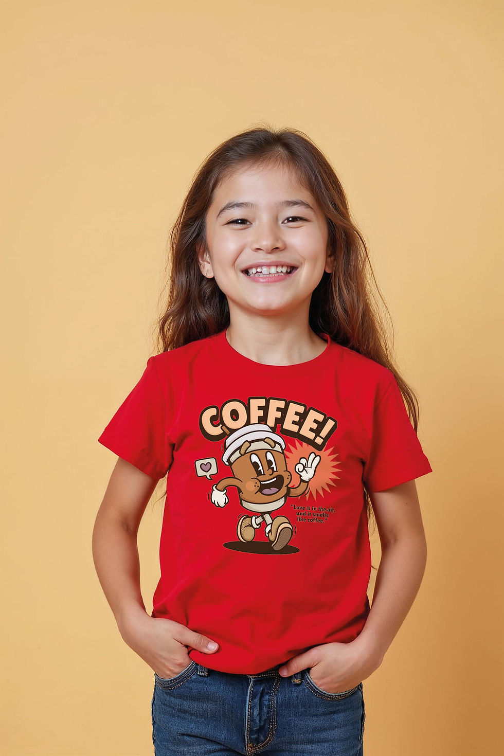 coffee Colorful Stylish Kids Graphic T-Shirt – Drawing Print Design