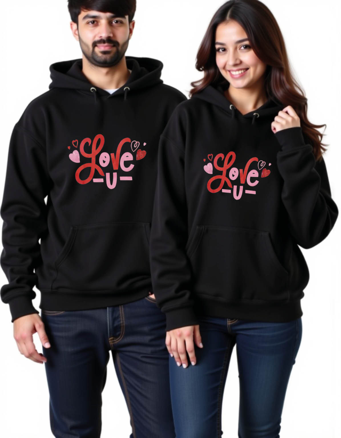 love you Urban Fashion Printed Graphic Couple Hoodies