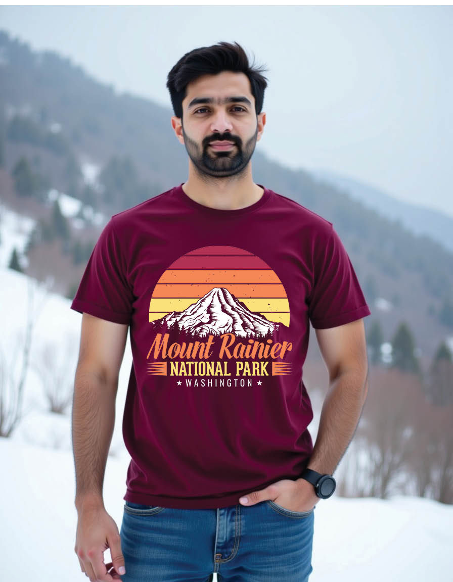 Thumbnail: mount rainier national park washington adventure mens printed graphic t shirt