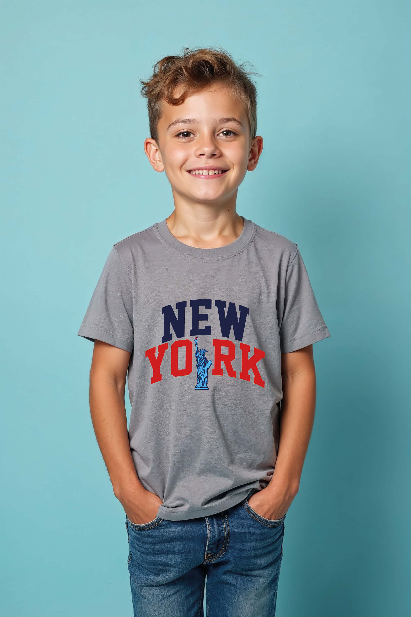 new york Colorful Casual Kids Printed T-Shirt – Adventure Print Design