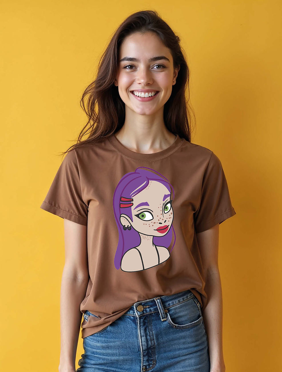 Thumbnail: Lavender Freckles Stylish Women’s Printed Graphic Streetwear T-Shirt – Buy Now