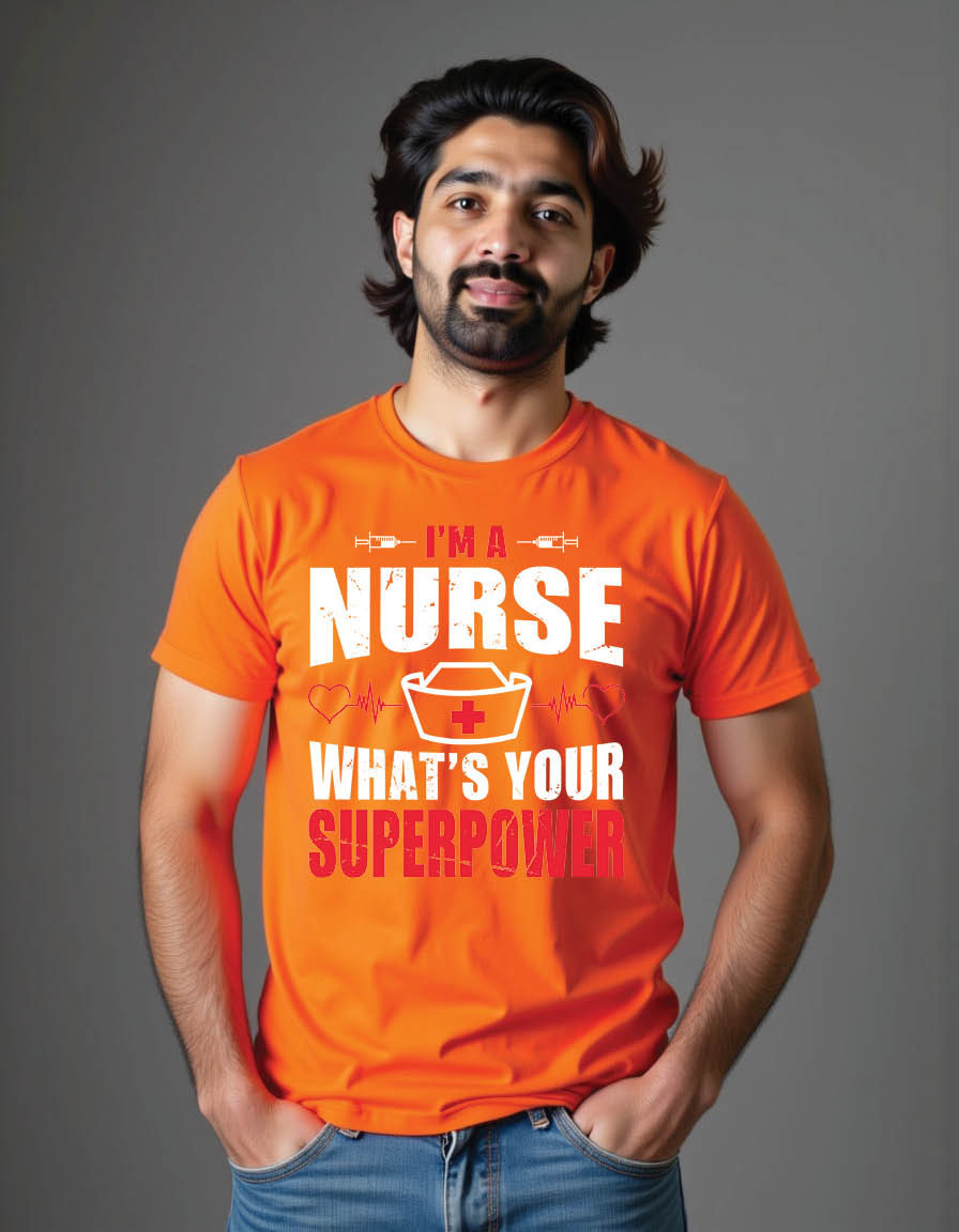 Thumbnail: im nurse whats your superpower nurse mens printed graphic t shirt