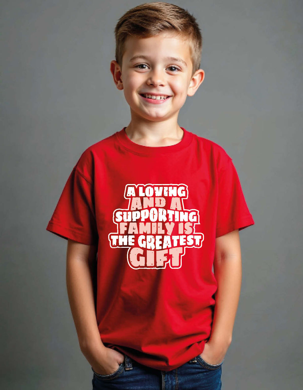 a loving and a supporting family is the great gift Printed T-Shirt for All age
