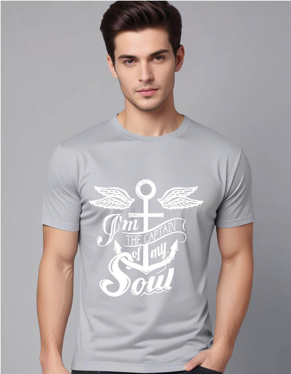 Thumbnail: captain my soul winged anchor mens printed graphic t shirt