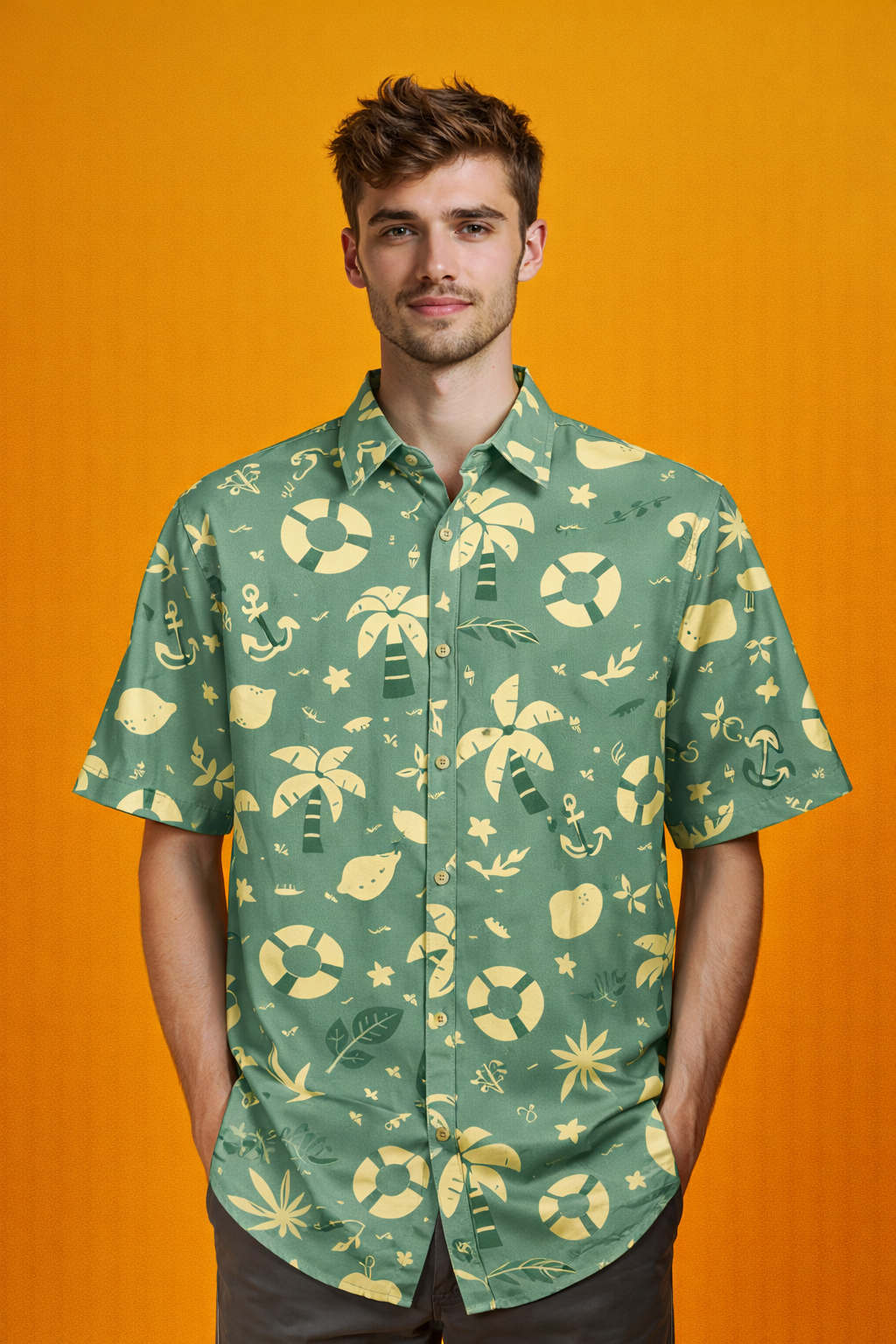 Tropical Designer Streetwear Patterned AOP Oversized Shirt