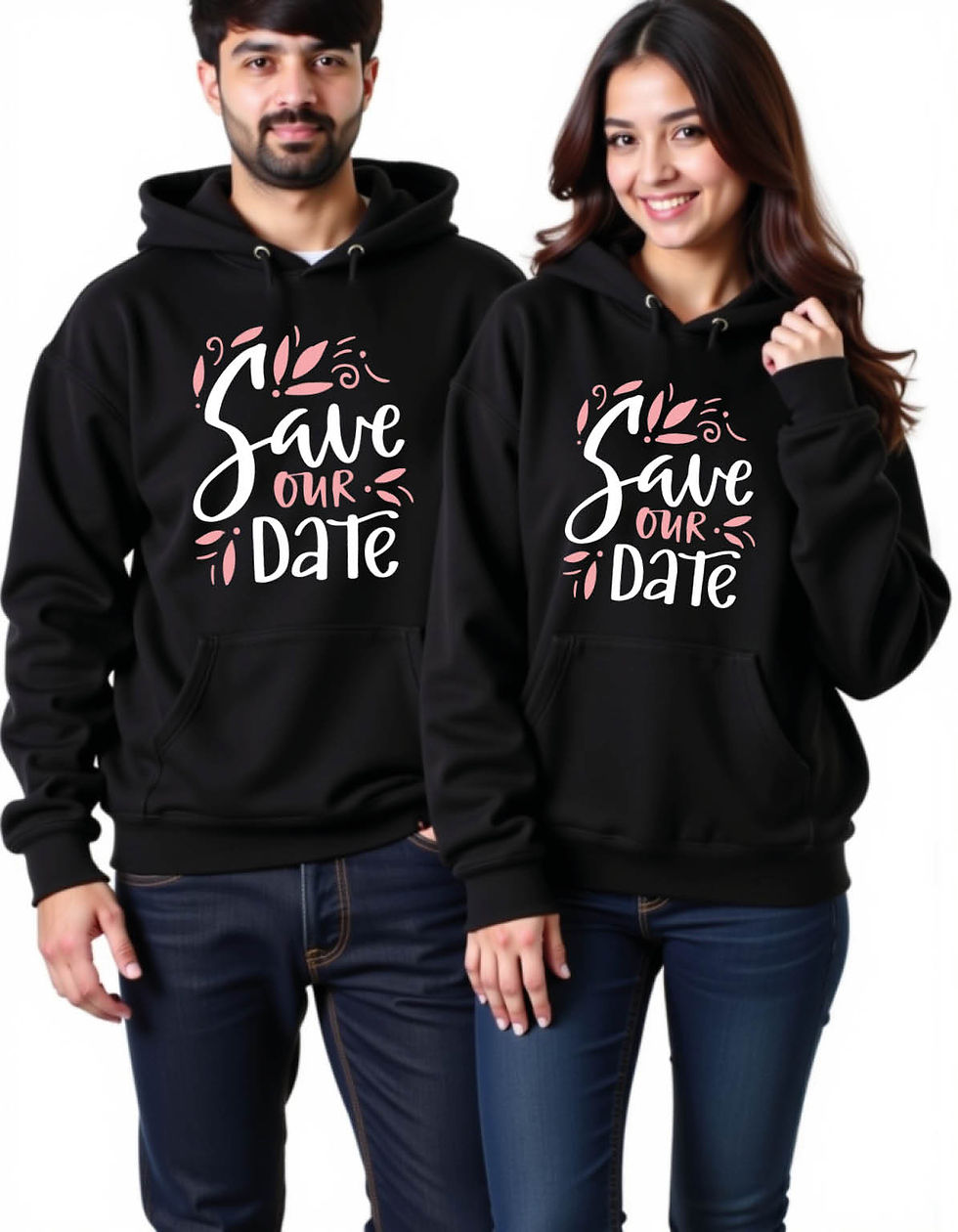 Thumbnail: save our date classic Printed Graphic Couple Hoodies