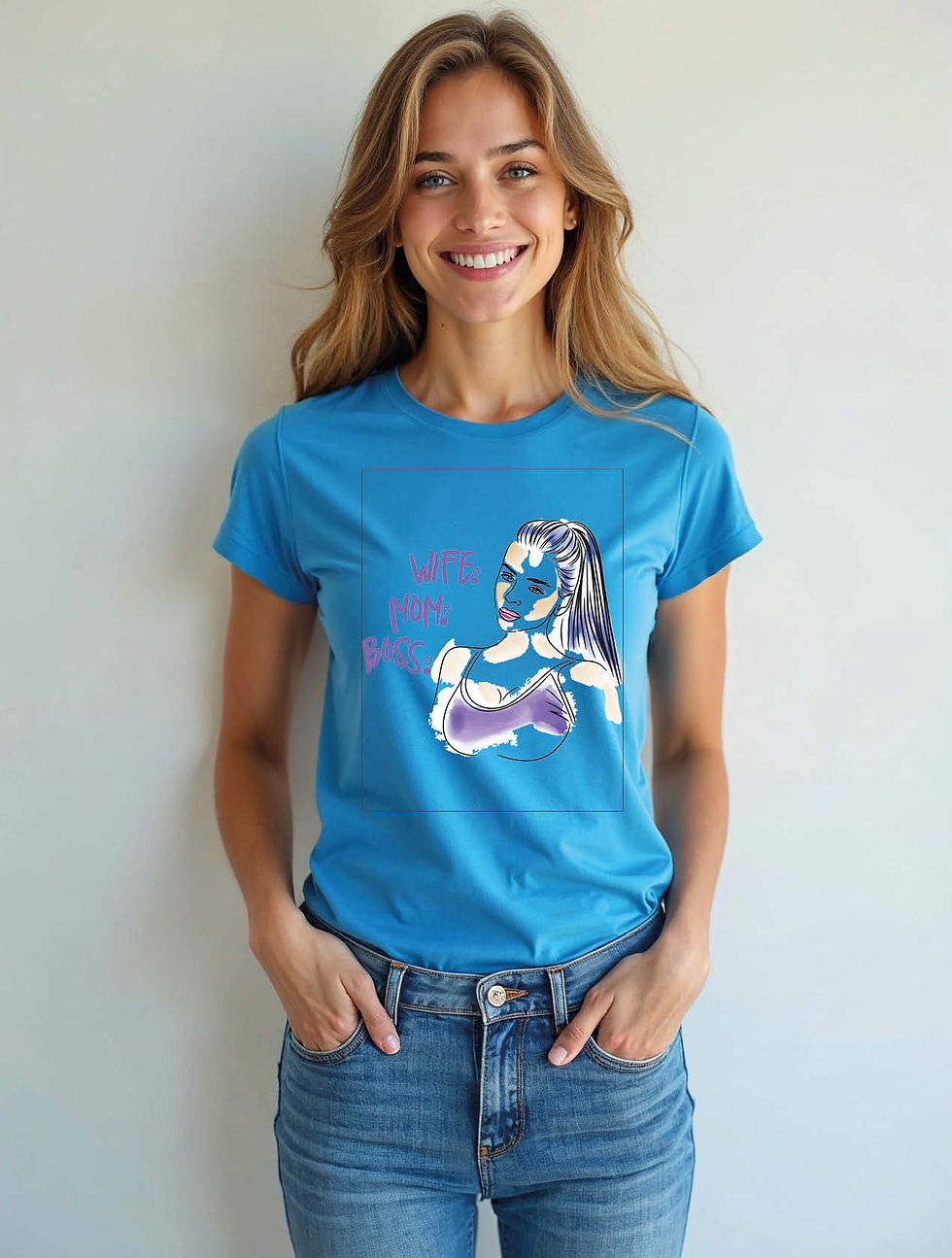 Thumbnail: wife mom boss Cool Women’s Printed Graphic Typography T-Shirt – Shop Now
