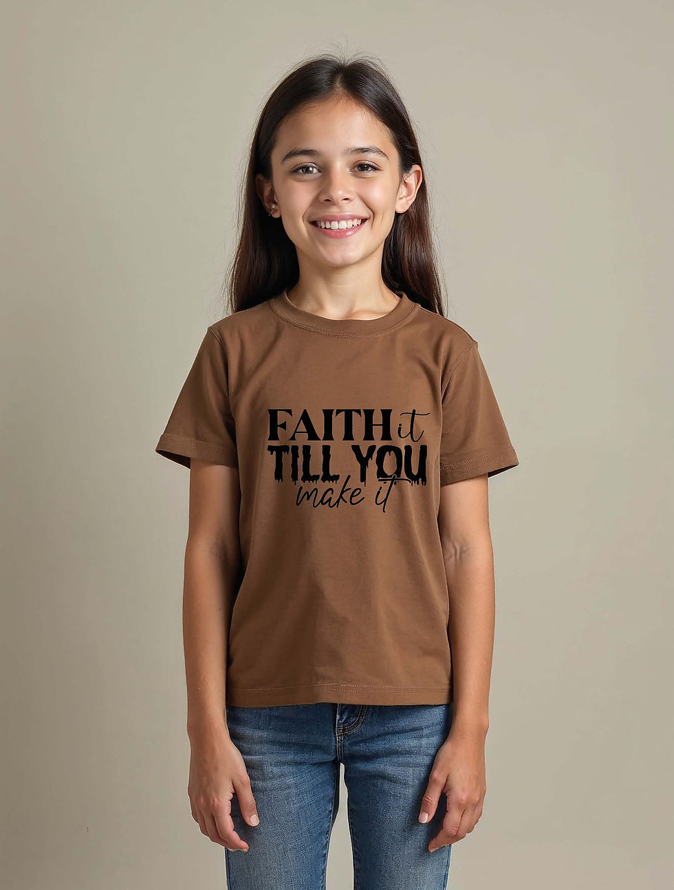 Thumbnail: faith it till you make it Unisex Printed Graphic T-Shirt For Mens, Womens & Kids