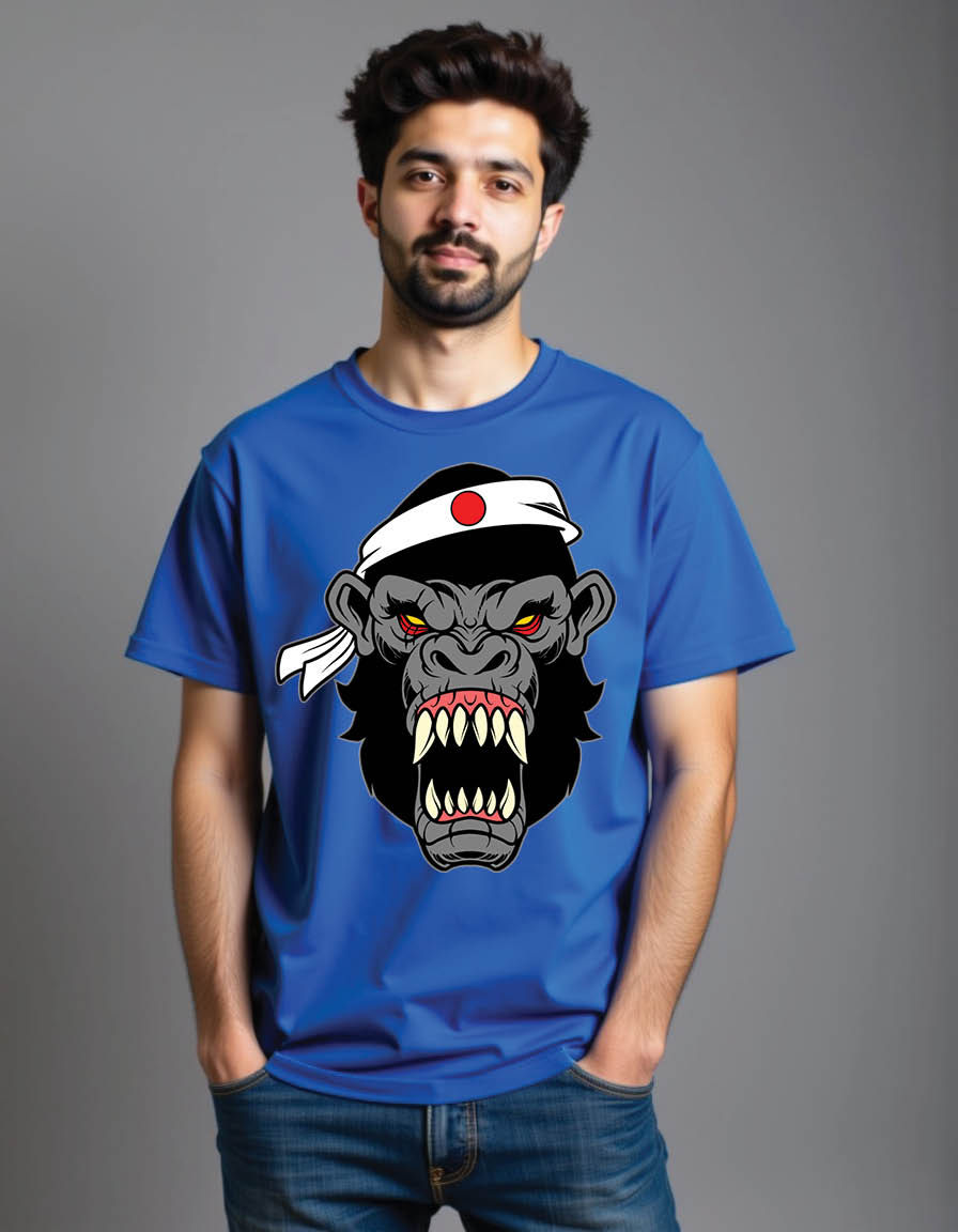 Thumbnail: kong head japanese style mens printed graphic t shirt