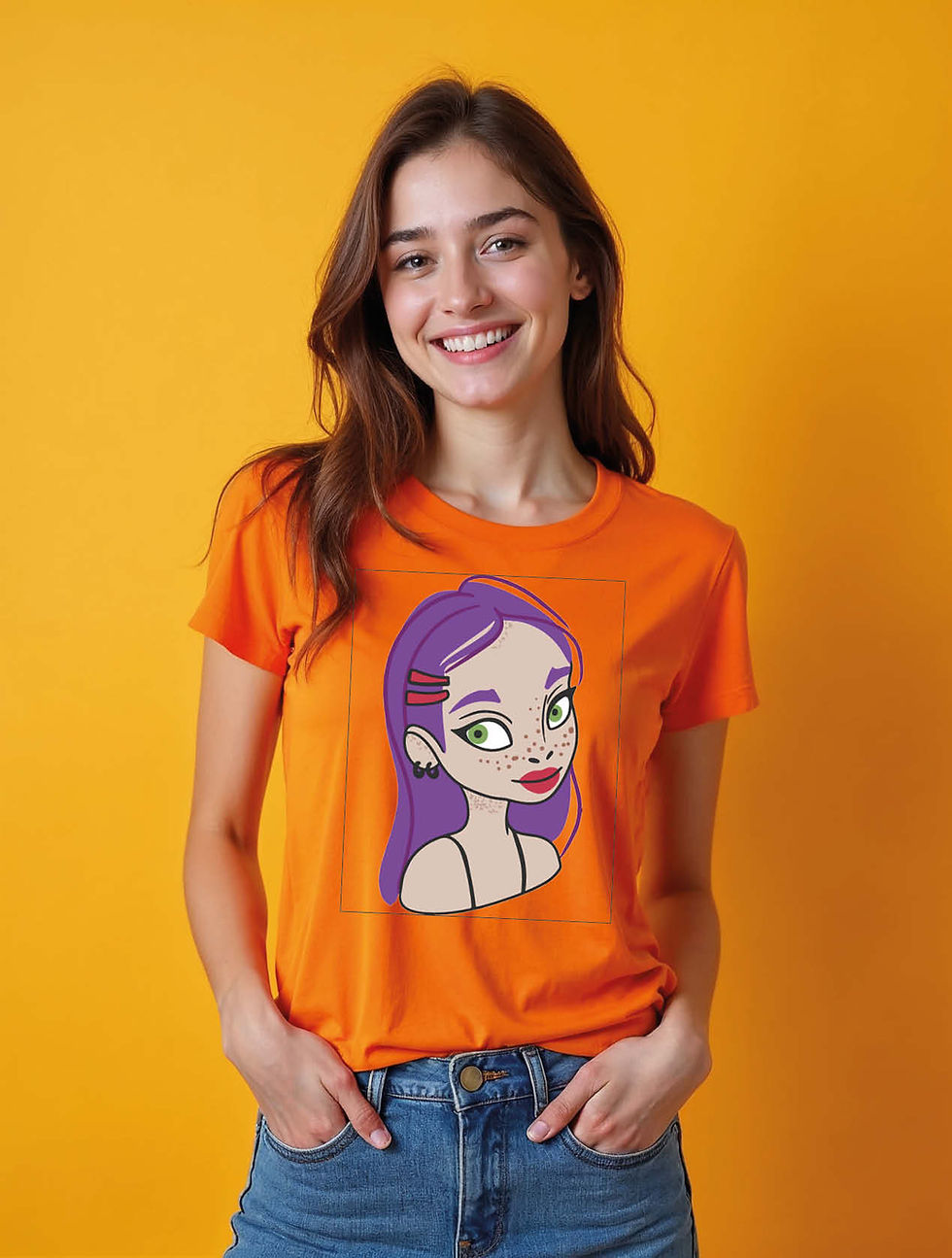 Thumbnail: Lavender Freckles Stylish Women’s Printed Graphic Streetwear T-Shirt – Buy Now